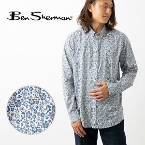 �x���V���[�}�� Ben Sherman �����V���c �t�����[ �t���[���� ���ԕ� 2025ss �V�� �A�C�{���[ MOD FIT �{�^���_�E�� �I�[�K�j�b�N �R�b�g�� �����Y �v���[���g �M�t�g