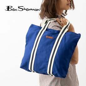 【訳あり】 ベンシャーマン Ben Sherman トートバッグ ショッパーバッグ ツアーキャンバス スナップ 45x40x10cm コバルト ユニセックス メンズ レディース ギフト アウトレット トラッド