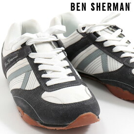 ベンシャーマン Ben Sherman シューズ スニーカー 本革レザー グレー メンズ ギフト モッズファッション トラッド