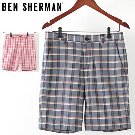 ベンシャーマン メンズ ハーフパンツ Ben Sherman 2色 クランベリー スタプレスネイビー テーラード ショーツ 短パン チェック ギフト トラッド