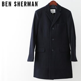 ベンシャーマン Ben Sherman テイラードコート チェスターコート ウール ロングコート ダークネイビー メンズ ギフト トラッド