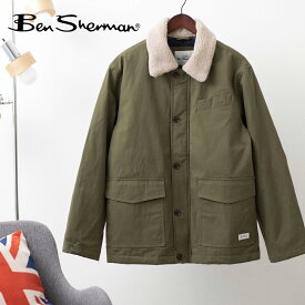 ベンシャーマン メンズ ワーカーズジャケット コート アウター ボア カーキ ヘンプ Ben Sherman レギュラーフィット ギフト トラッド