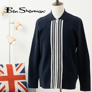 �x���V���[�}�� Ben Sherman �W�b�v�X���[�J�[�f�B�K�� �_�[�N�l�C�r�[ �X�g���C�v ���� �Z�[�^�[ �j�b�g �I�[�K�j�b�N�R�b�g�� ���� �����Y �j�� �v���[���g �M�t�g