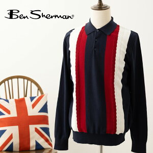 Ben Sherman �x���V���[�}�� �����j�b�g�|�� 2025AW �V�� �j�b�g�|�� �|���V���c �_�[�N�l�C�r�[ �o�[�e�B�J���X�g���C�v ���M�����[�t�B�b�g �I�[�K�j�b�N�R�b�g�� �X�g���C�v �M�t�g ���b�Y �{