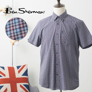 Ben Sherman �x���V���[�}�� �����V���c �~�j���b�Y�`�F�b�N �V���c �v�����g ���M�����[�t�B�b�g ���b�h ���� �R�b�g�� �M�t�g ���b�Y �{�^���J�� �g���b�h �����Y