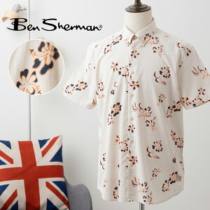 Ben Sherman �x���V���[�}�� �����V���c ���j�A�t���[�����v�����g �{�^���_�E�� �v�����g �N���V�b�N�t�B�b�g �A�C�{���[ �t�����[ �r�[�` ���� �R�b�g�� �M�t�g ���b�Y �{�^���J�� �g���b�h 