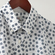 ベンシャーマンメンズ半袖シャツスキャッタースクラッチジオBenSherman19SS新作スノーホワイトレギュラーフィットプレゼントギフト