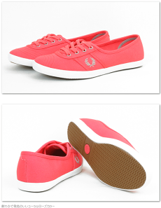 フレッドペリーFredPerryツイルスニーカーレディース【送料無料】2015SS新作シューズ靴女性AUBREYTWILLシューズ無地CoralRoseコーラルローズピンク月桂樹ローレルロゴフレッド・ペリーb6278wc28*23*24