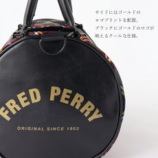 フレッドペリーバレルバッグトートバッグタータンチェックメンズ26×45×25cmFredPerryブラックタータン21SS新作レディース男女兼用プレゼントギフト正規販売店トラッド