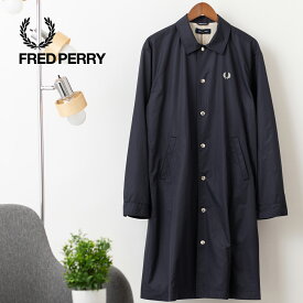 フレッドペリー メンズ アウター ロングコーチジャケット コート Fred Perry ダークグラファイト ポリエステルタフタ 撥水性 メッシュ シンプル 正規販売店 ギフト トラッド