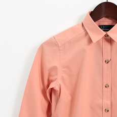 フレッドペリーレディースウーブンシャツ無地プレーン長袖シャツブラウスレギュラーシャツFredPerry18SS新作2色ピンクグリーンプレゼントギフト