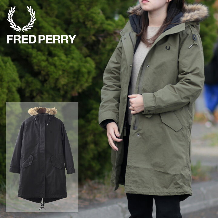 楽天市場 フレッドペリー レディース モッズコート フィッシュテールパーカー ジップインライナー s Fred Perry インナー取り外し可能 2 色 ブラック オリーブ 正規販売店 ギフト 防寒 厚手 秋冬 トラッド Clozest モッズメンズレディース