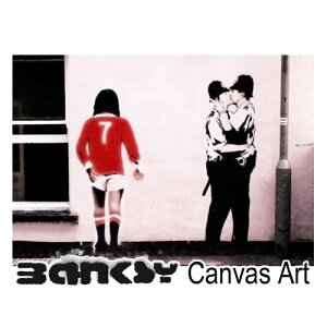 oNV[ Ǌ| A[g A[gpl A[gt[ BANKSY CANVAS ART oNV[ " George Best Cop Kiss 1 " 60.5 x 40.5 G G A[g LoX LoXA[g h OtBeB  bg