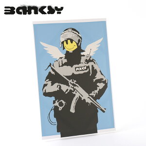 BANKSY CANVAS ART LoXA[gt@ubNpl "Flying Copper" 60cm × 40cm oNV[ Mtg