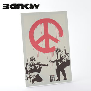 BANKSY CANVAS ART LoXA[gt@ubNpl "Peace Sign Army" 60cm × 40cm oNV[ Mtg