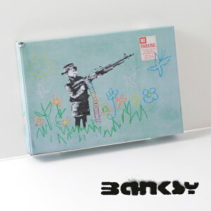 BANKSY CANVAS ART N }VK LoX A[gt@ubNpl X[ "Boy With Crayon Machinegun" 31.5cm × 21cm oNV[ A[g Mtg