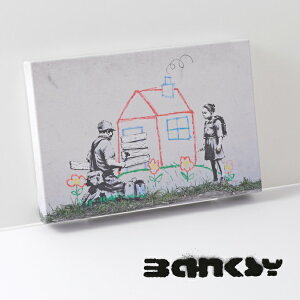 BANKSY CANVAS ART LoX A[gt@ubNpl X[ "Crayon House Foreclosure" 31.5cm × 21cm N A[g Mtg gbh