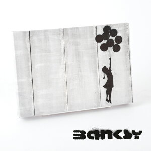 BANKSY CANVAS ART キャンバス アートファブリックパネル スモール "Girl With Balloon" 31.5cm × 21cm バンクシー 女の子 風船 ギフト トラッド