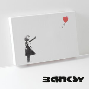 BANKSY CANVAS ART A[g o[ LoX A[gt@ubNpl X[ "Heart Balloon Girl" 31.5cm × 21cm D Mtg