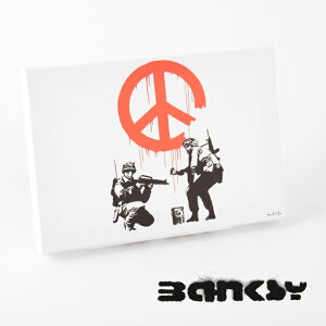 BANKSY CANVAS ART LoX A[gt@ubNpl X[ "Soldiers Painting Peace" 31.5cm × 21cm oNV[ s[X a m Mtg gbh