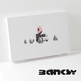 BANKSY CANVAS ART キャンバス アートファブリックパネル スモール "Strawberry Donut" 31.5cm × 21cm アート ストロベリー ドーナツ ギフト トラッド