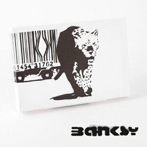 BANKSY CANVAS ART LoX A[gt@ubNpl X[ "Tiger Barcode" 31.5cm × 21cm oNV[ ^CK[ g o[R[h Mtg gbh