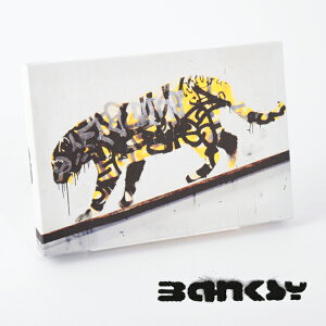 BANKSY CANVAS ART ^CK[ LoX A[gt@ubNpl X[ "Tiger Yellow" 31.5cm × 21cm oNV[ g Mtg