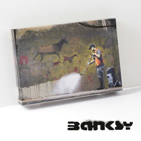 BANKSY CANVAS ART キャンバス アートファブリックパネル スモール "Wall Washer" 31.5cm × 21cm アート 壁画 ギフト トラッド