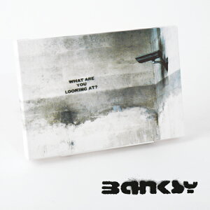 BANKSY CANVAS ART J eLXg LoX A[gt@ubNpl X[ "What Are You Looking At" 31.5cm × 21cm oNV[ Mtg