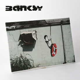 BANKSY CANVAS ART キャンバスアートファブリックパネル "Boy Swing Dingy" 60cm × 40cm バンクシー 【】 ギフト