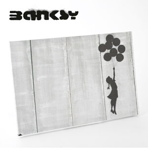 BANKSY CANVAS ART ガールウィズバルーン キャンバス アートファブリックパネル "Girl With Balloon" 60cm × 40cm バンクシー 女の子 風船 ギフト