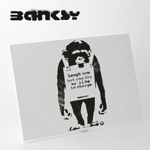 BANKSY CANVAS ART モンキー キャンバスアートファブリックパネル "Monkey Laugh Now" 60cm × 40cm バンクシー サル ギフト
