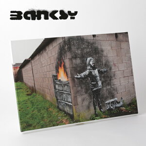BANKSY CANVAS ART LoXA[gt@ubNpl "Seasons Greeting" 60cm × 40cm oNV[ Mtg