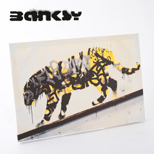 BANKSY CANVAS ART ^CK[ LoX A[gt@ubNpl "Tiger Yellow" 60cm × 40cm oNV[ g Mtg