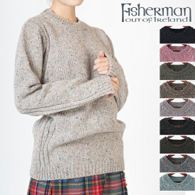 FISHERMAN OUT OF IRELAND クルーネックセーター ユニセックス ドニゴール製 フィッシャーマン アウト オブ アイルランド メンズ レディース バージンウール ニット クルーネック 10色 Made in Donegal Ireland ギフト トラッド