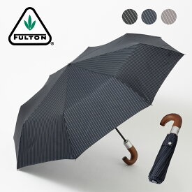 FULTON フルトン 傘 折りたたみ メンズ CHELSEA チェルシー ワンタッチ 自動開閉 オートマチック 正規品 かさ ストライプ ブラック グレー ネイビー 通勤 通学 プレゼント ギフト トラッド