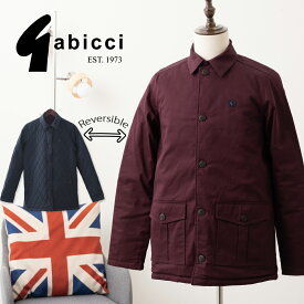Gabicci メンズ リバーシブル マック コート オックスフォード ネイビー ワインレッド キルティング コットン ガビッチ ジャケット モッズファッション プレゼント ギフト