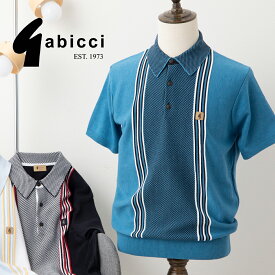 SALE セール Gabicci メンズ ポロシャツ 半袖 ニットポロ ガビッチ 2025ss 新作 スカチェック アクア ネイビー ホワイト レトロ モッズファッション ギフト トラッド