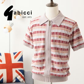 SALE セール Gabicci メンズ ジップニットポロシャツ 半袖 ニットポロ 半袖カーディガン ガビッチ 2025ss 新作 ジップスルー ストライプ マッシュルーム レトロ モッズファッション ギフト トラッド