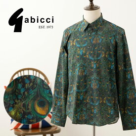 Gabicci 長袖シャツ ガビッチ ピーコック フェザー柄 2025AW 新作 ピーコック コットン 隠しボタンダウン LACHLAN レトロ モッズファッション プレゼント ギフト トラッド ユニセックス メンズ