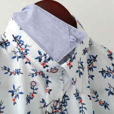 Gabicciメンズ長袖シャツガビッチフローラルMaddoxStreetLondon19SS新作レトロホワイトモッズファッションプレゼントギフト