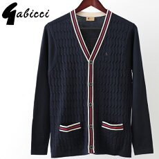 Gabicciメンズカーディガンガビッチストライプニットクラシック19SS新作レトロネイビーモッズファッションプレゼントギフト