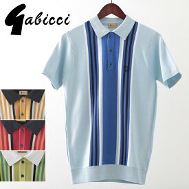 Gabicci メンズ ポロシャツ ポロ マルチストライプ ガビッチ 20s 4色 シェード ブラック ネイビー ホワイト レトロ モッズファッション ギフト トラッド