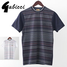 Gabicci メンズ Tシャツ ジオライン ドット ガビッチ 20s 2色 ネイビー ホワイト レトロ モッズファッション ギフト トラッド