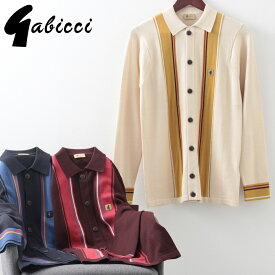 Gabicci メンズ テイラー ニット カーディガン 長袖 3色 ガビッチ モッズファッション プレゼント ギフト