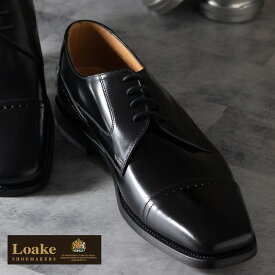 Loake England ローク 革靴 本革 メンズ L1 250 トゥキャップダービーシューズ ブラック ストレートチップ スクエアトゥ ドレスシューズ レザーシューズ 英国王室御用達 F 3E ビジネス カジュアル ギフト トラッド