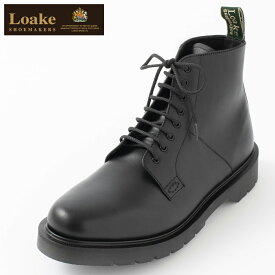 Loake England メンズ NIRO B ダービーブーツ ロークイングランド 革靴 F 3E ブラック Heat Sealed PVC ギフト トラッド