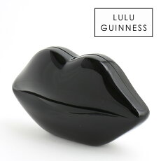 LULUGUINNESSルルギネスクラッチバッグPerspexLipsBlack最新コレクションリップブラックグリッターマグネットレディース