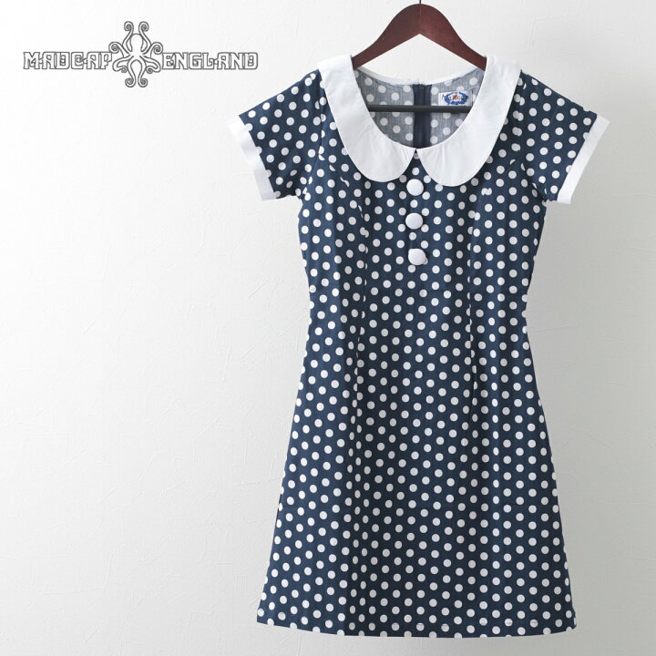 楽天市場 Madcap England マッドキャップ ワンピース ドレス ポルカドット レトロ ネイビー レディース モッズ プレゼント ギフト トラッド Clozest モッズメンズレディース