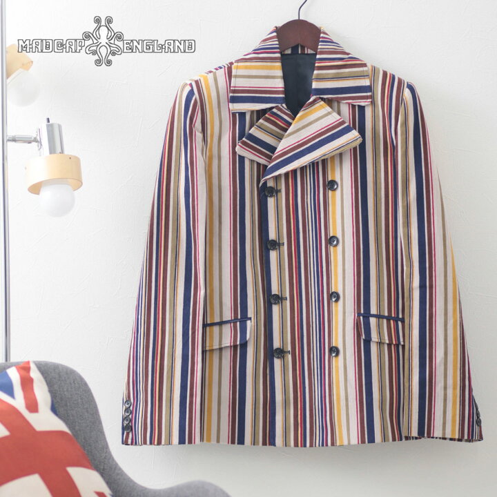 楽天市場】Madcap England メンズ ブレザージャケット ストライプ 